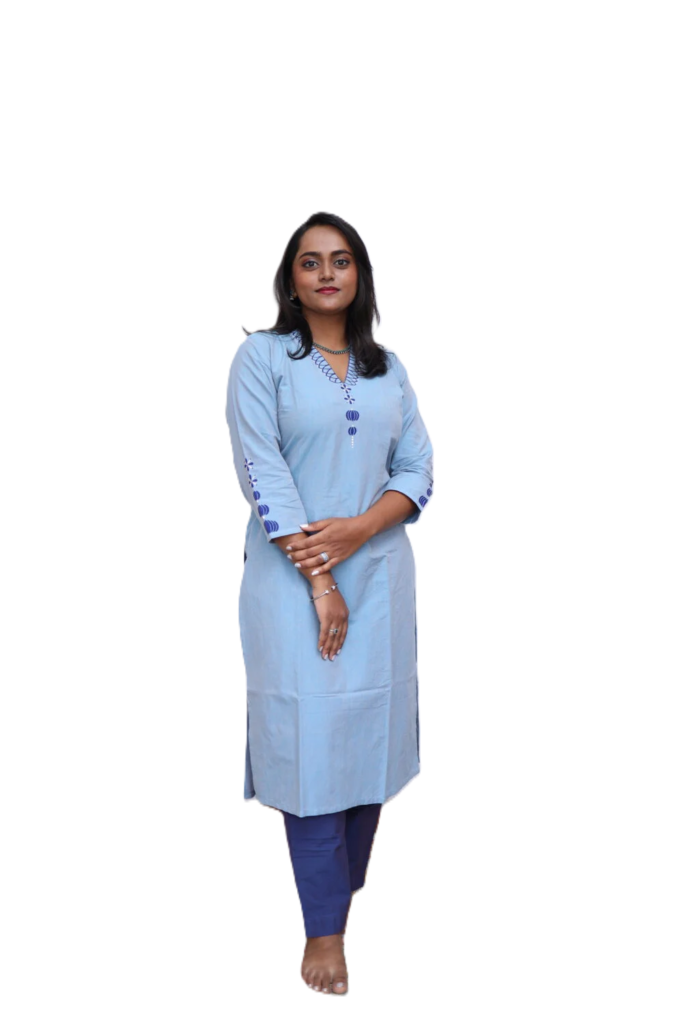 Hand Woven Cotton Hand Painted Long Kurta